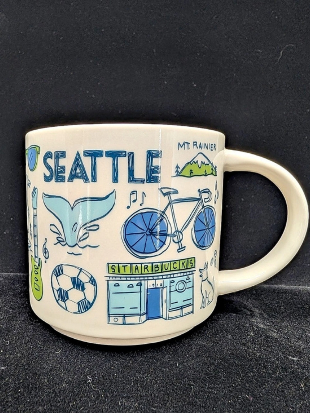 Starbucks Seattle, Washington Been There Series Ceramic Mug Blue & White 2018
